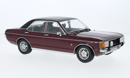 Ford Granada Mk.I 1975 Donkerrood Metallic/Mat Zwart - 1:18